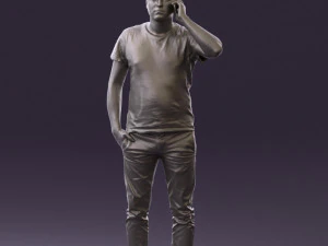 man in white shirt with pics 0542 3D Model