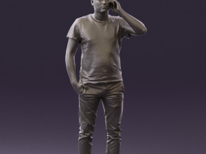 man in white shirt with pics 0542 3D Model