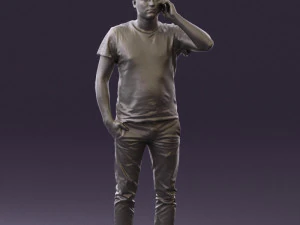 man in white shirt with pics 0542 3D Model