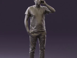 man in white shirt with pics 0542 3D Model