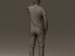 man in white shirt with pics 0542 3D Model