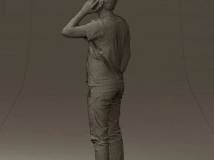 man in white shirt with pics 0542 3D Model