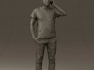 man in white shirt with pics 0542 3D Model