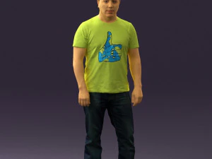 金色のシャツを着た男0554 3Dモデル