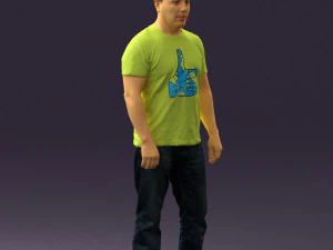 man in golden shirt 0554 3D Model