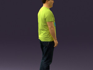 man in golden shirt 0554 Model 3D