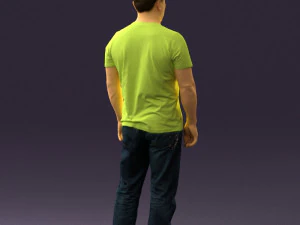 man in golden shirt 0554 3D Model