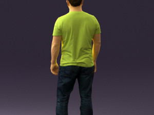 man in golden shirt 0554 Model 3D