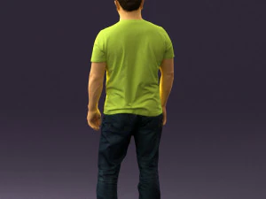 man in golden shirt 0554 3D Model