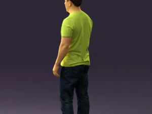 man in golden shirt 0554 3D Model