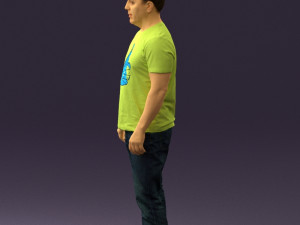 man in golden shirt 0554 Model 3D