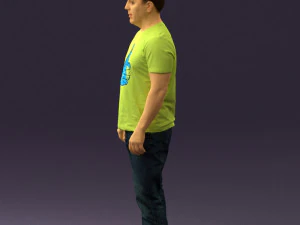 man in golden shirt 0554 3D Model