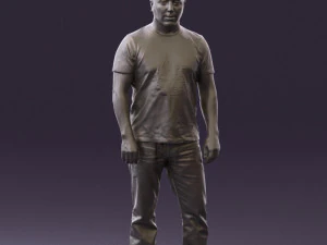 man in golden shirt 0554 3D Model