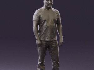 man in golden shirt 0554 Model 3D