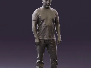 man in golden shirt 0554 3D Model