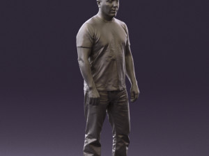 man in golden shirt 0554 Model 3D
