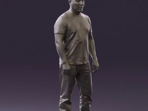 man in golden shirt 0554 3D Model