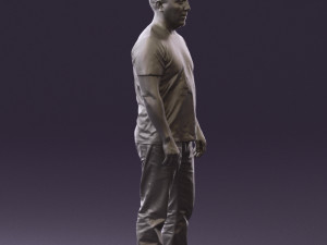 man in golden shirt 0554 Model 3D