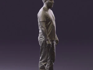 man in golden shirt 0554 3D Model
