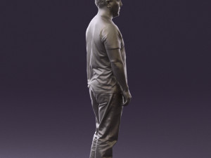 man in golden shirt 0554 Model 3D