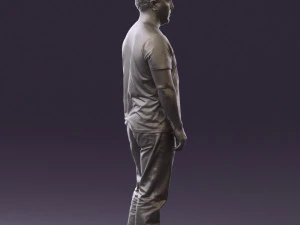 man in golden shirt 0554 3D Model