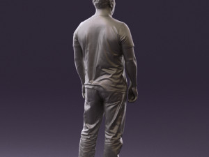 man in golden shirt 0554 Model 3D