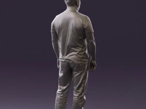man in golden shirt 0554 3D Model
