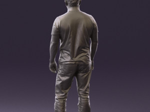 man in golden shirt 0554 Model 3D
