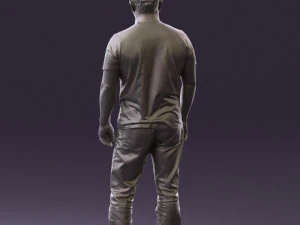 man in golden shirt 0554 3D Model