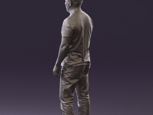 man in golden shirt 0554 Model 3D
