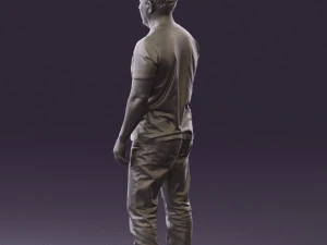man in golden shirt 0554 3D Model