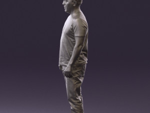 man in golden shirt 0554 Model 3D