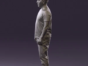 man in golden shirt 0554 3D Model