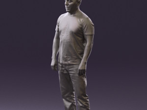 man in golden shirt 0554 Model 3D