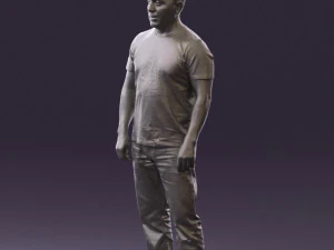 man in golden shirt 0554 3D Model