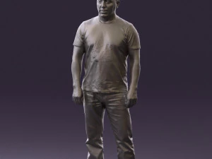 man in golden shirt 0554 3D Model