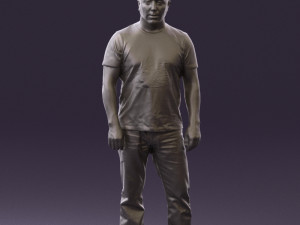 man in golden shirt 0554 Model 3D