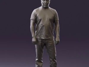 man in golden shirt 0554 3D Model