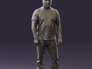 man in golden shirt 0554 Model 3D