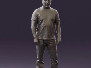 man in golden shirt 0554 3D Model