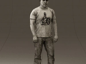 man in golden shirt 0554 3D Model