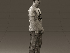man in golden shirt 0554 Model 3D