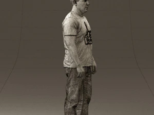 man in golden shirt 0554 3D Model