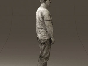 man in golden shirt 0554 3D Model