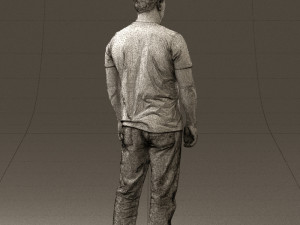 man in golden shirt 0554 Model 3D