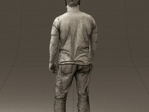 man in golden shirt 0554 Model 3D