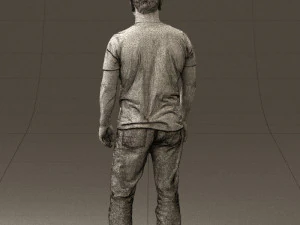 man in golden shirt 0554 3D Model