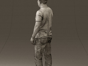 man in golden shirt 0554 Model 3D