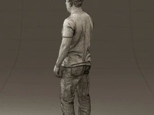 man in golden shirt 0554 3D Model