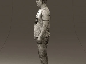 man in golden shirt 0554 3D Model